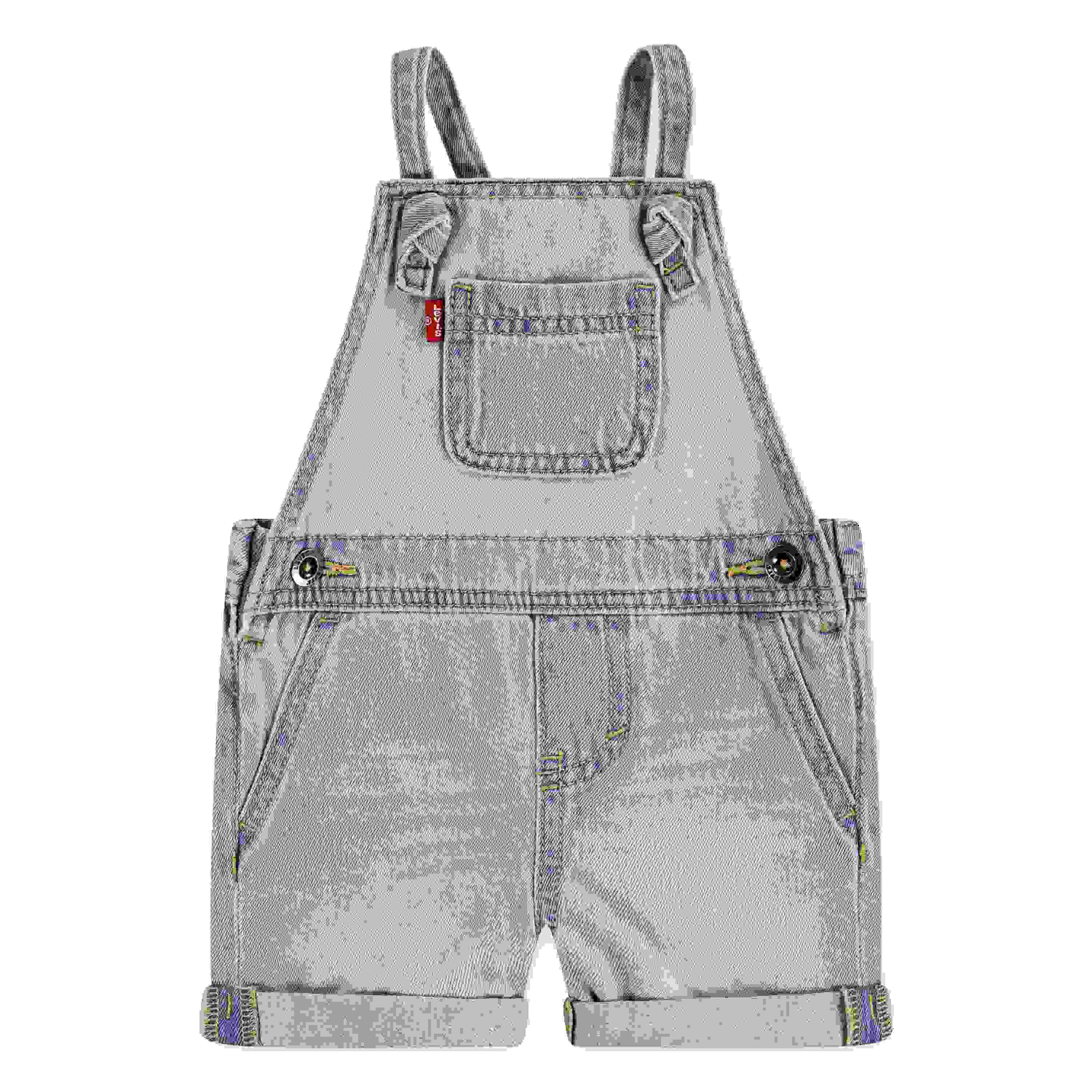 Levi's Knot Strap Baby Girls' Light Blue Wash Denim Shortalls